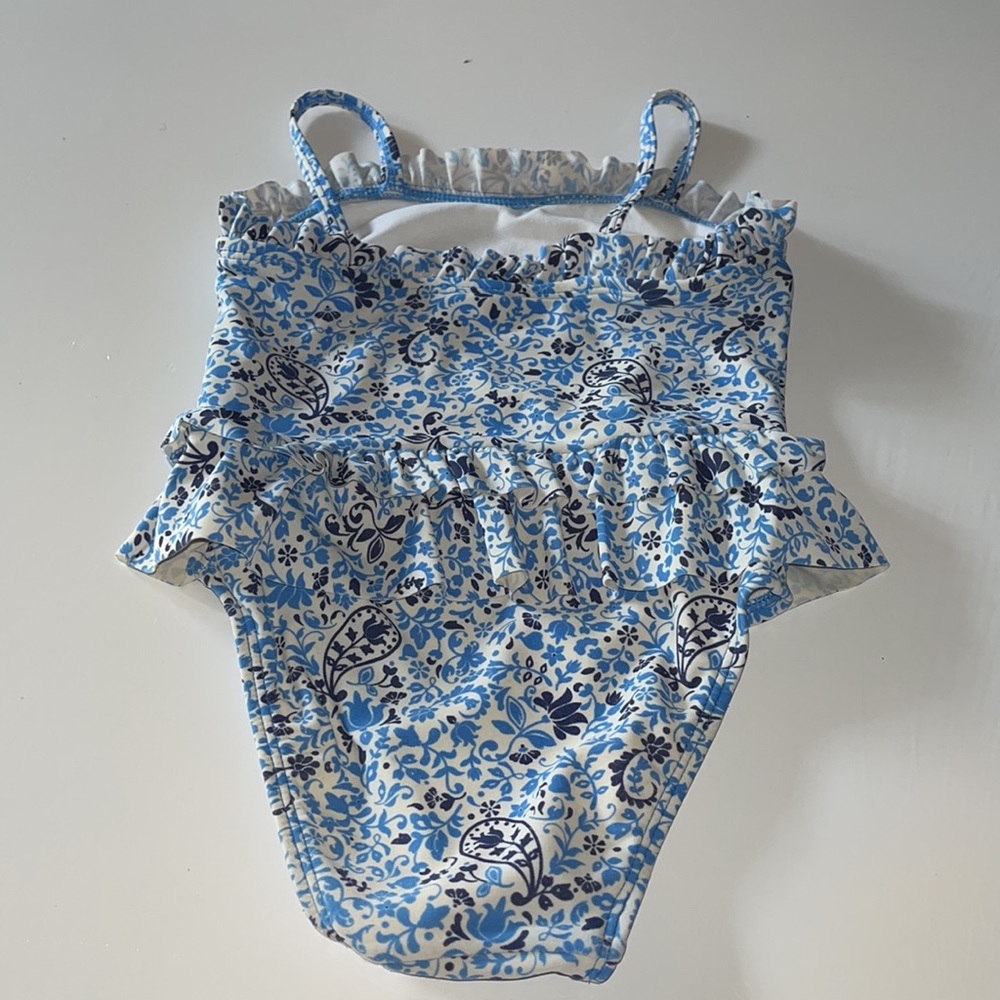 Circo Blue/White Paisley Swimsuit- Size 2T - Picture 3 of 3